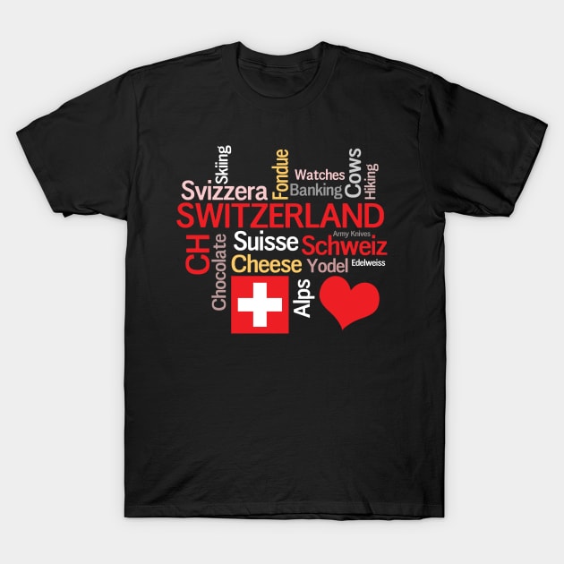 I Love Switzerland T-Shirt by AntiqueImages